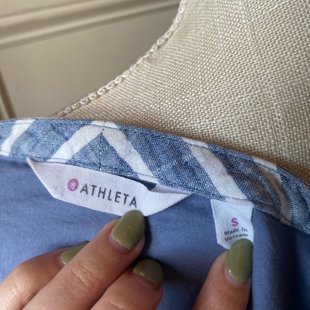 ❌SOLD❌ ATHLETA BARBADOS SWIM COVER UP SMALL CHAMBRAY LINED DRESS - Picture 7 of 7